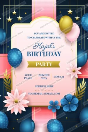 Birthday Invitation Card BIC002 English