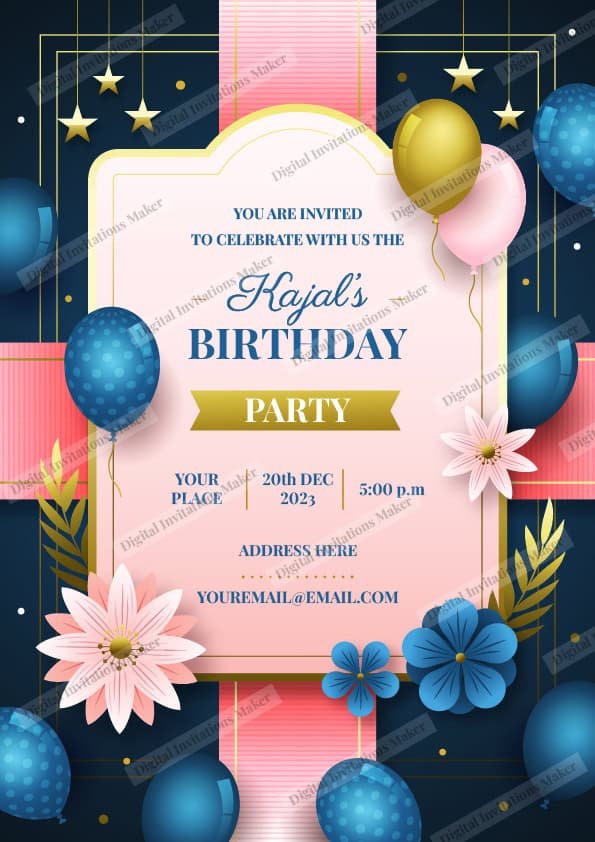 Birthday Invitation Card BIC002 English