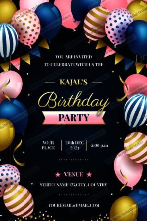 Birthday Invitation Card BIC003 English