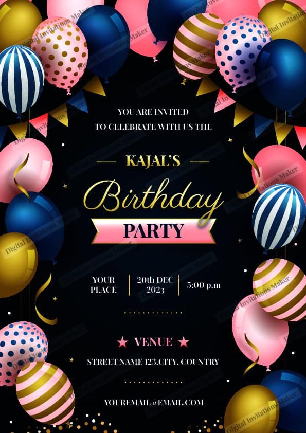 Birthday Invitation Card BIC003 English
