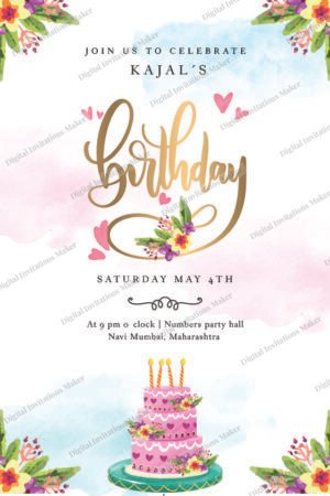 Birthday Invitation Card BIC005 English