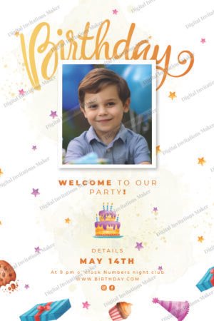 Birthday Invitation Card BIC006 English