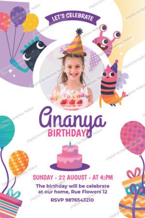 Birthday Invitation Card BIC008 English