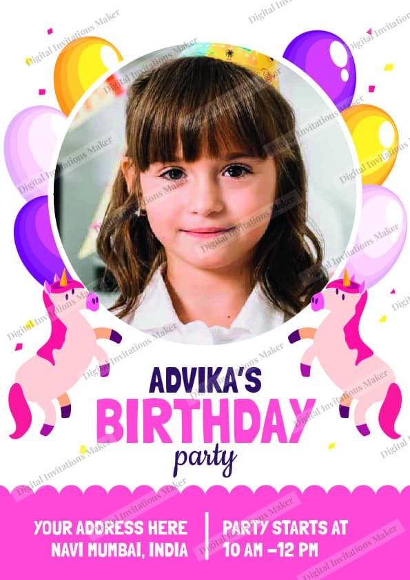 Birthday Invitation Card BIC012 English