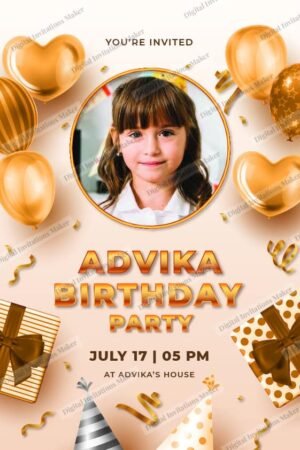 Birthday Invitation Card BIC016 English