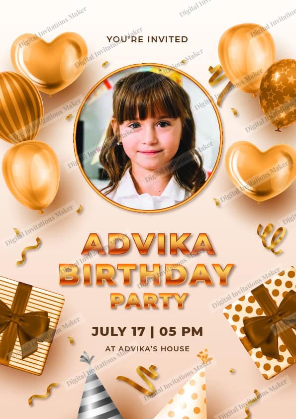 Birthday Invitation Card BIC016 English