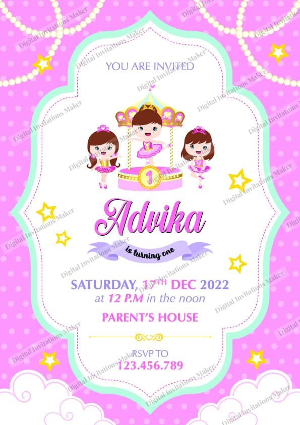 Birthday Invitation Card BIC019 English