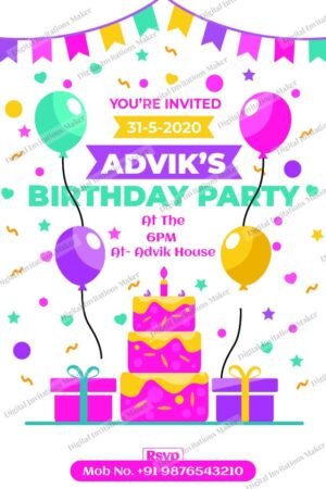 Birthday Invitation Card BIC023 English