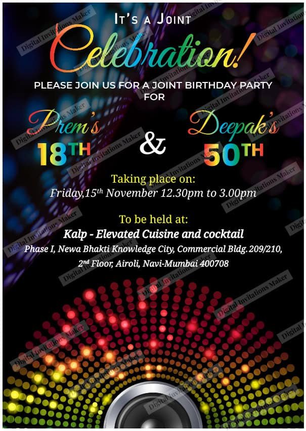Birthday Invitation Card BIC026 English