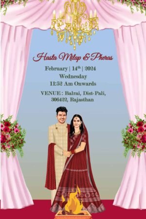 Rajasthani English Wedding Caricature Invitation Video WCIV0009
