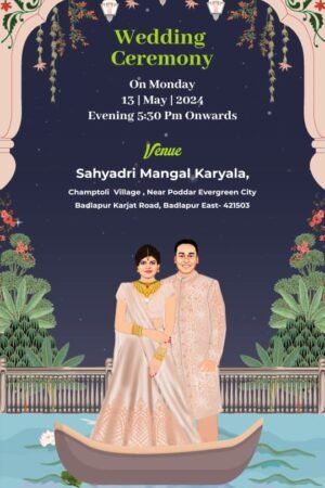 Buddhist Wedding Caricature Invitation Video WCIV0016