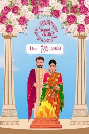 Maharashtrian Wedding Caricature Invitation Video WCIV0002