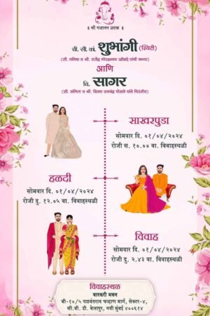 Wedding Invitation Card Marathi WICM005